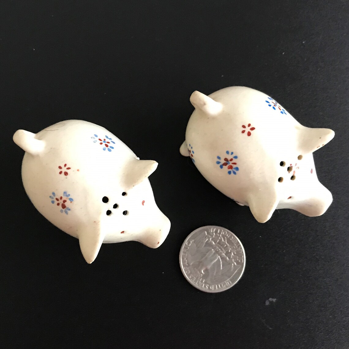 Vintage PIG Salt & Pepper Shakers Hand Painted Whimsical Etsy