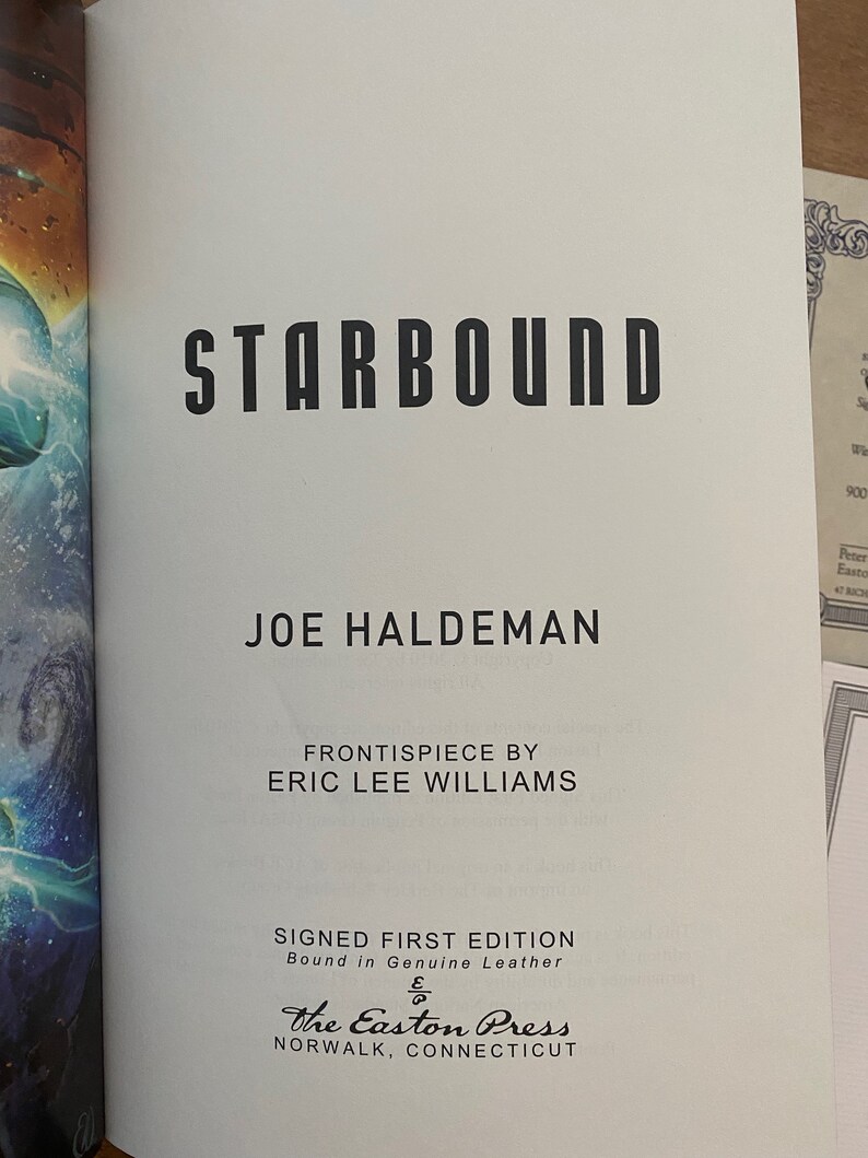 Starbound Text Signed First Edition Starbound by Joe Haldeman: Easton Press ...