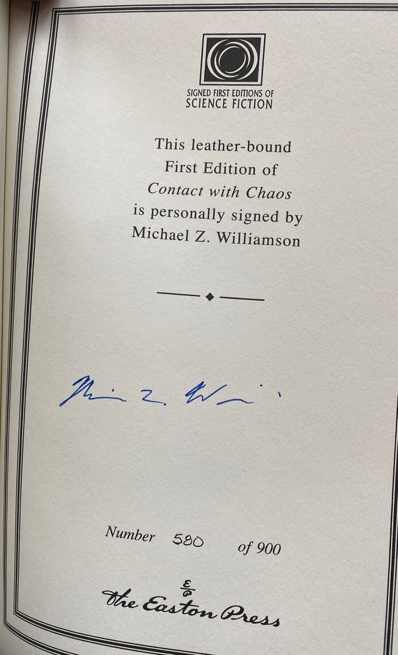 Signed First Edition: Contact With Chaos by Michael Z. Williamson