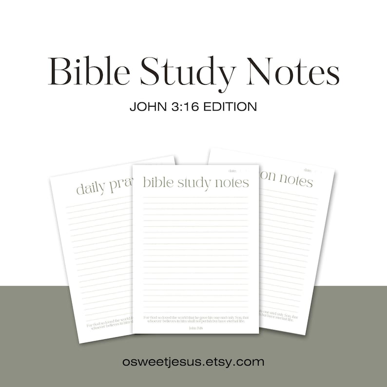 Daily Prayer Notes | Printable | John 3:16 Edition - Etsy