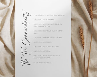 The Ten Commandments | Printable | 20x24 | 18x24