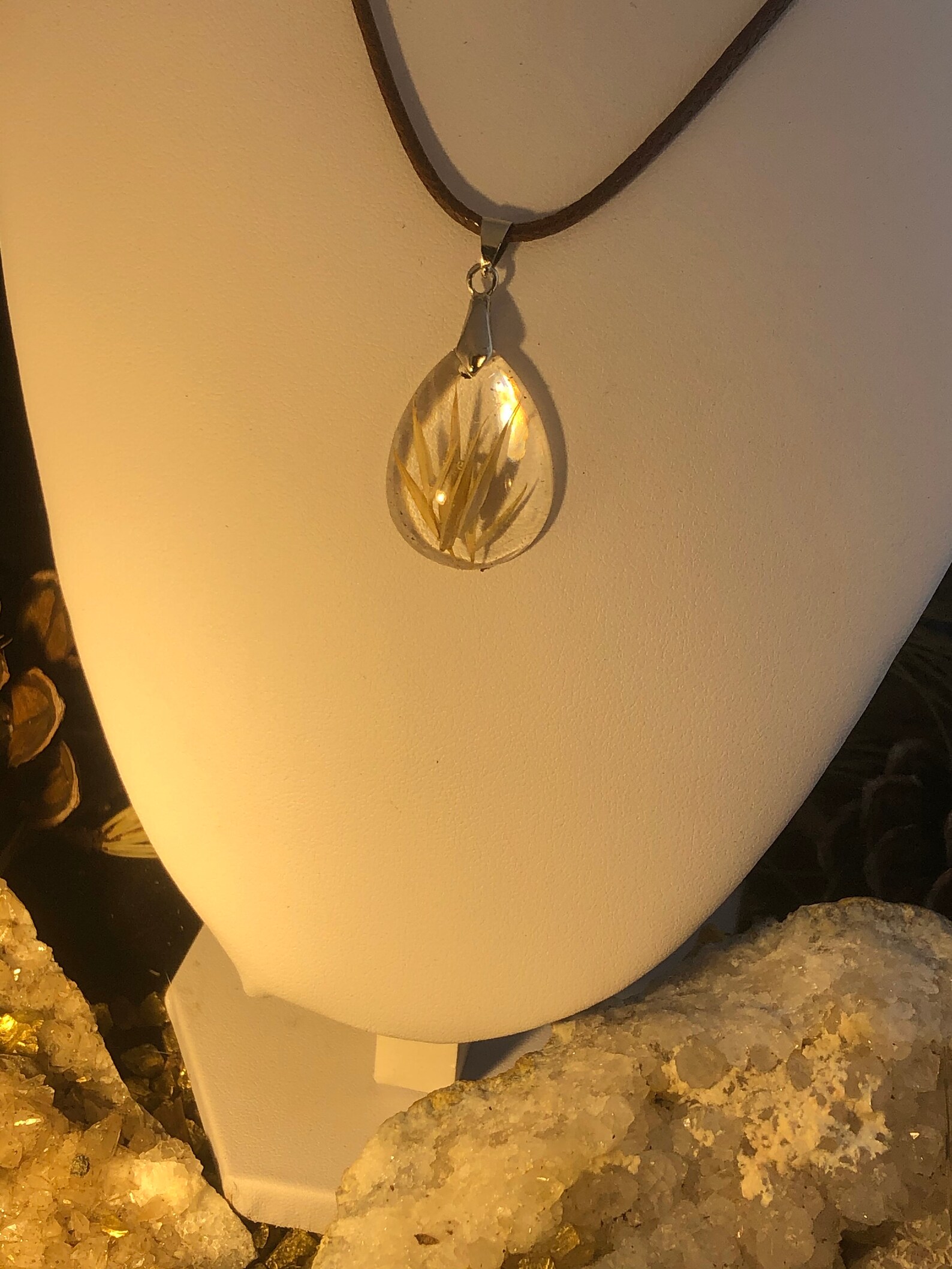 Resin Natural Prairie Grass Necklace1X .75X Etsy