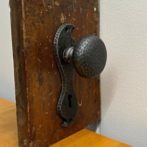 Circa 1925 Spanish / Tudor Antique Door knob Hardware Set, Hammered Interior Knobs MULTIPLE AVAILABLE image 2