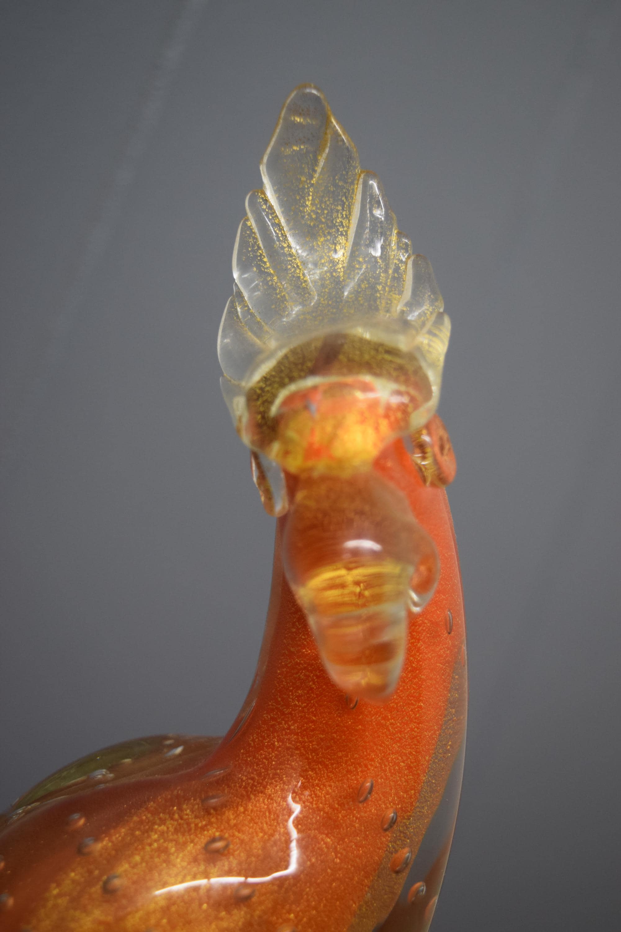 未使用！BARBINI　MURANO　ヴィンテージ　ベネチアンガラス　小物入　赤 Vintage Alfredo Barbini Murano Art Glass Orange/gold Pheasant Bird