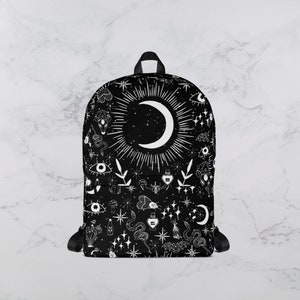 Winter&#39;s Spells Wiccan Back to School Black Witch Backpack