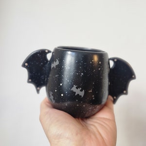 Bat Wings Black Mug Gothic Gift Ideas Halloween Kitchen