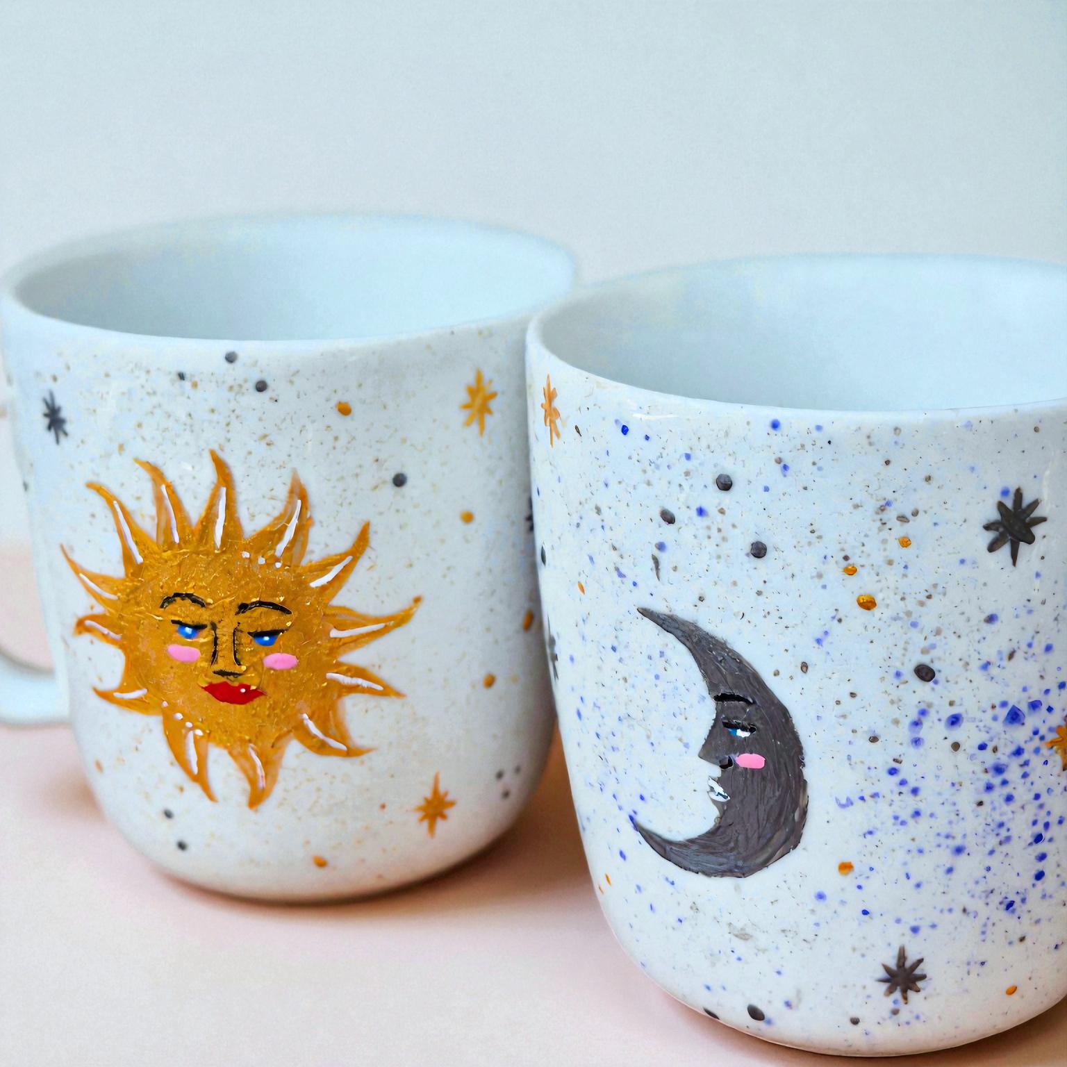 Deko-Schale „Sonne & Mond“ Aus Kunststein – Handbemalt, 20 Cm Durchmesser | Mystisches Accessoire Für Tisch & Regal