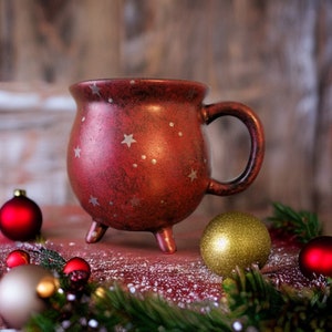 Limited Edition Red Cauldron Mug Yule, Wicked Christmas, Starry Night, Alternative Gift Ideas, Witchy Holidays