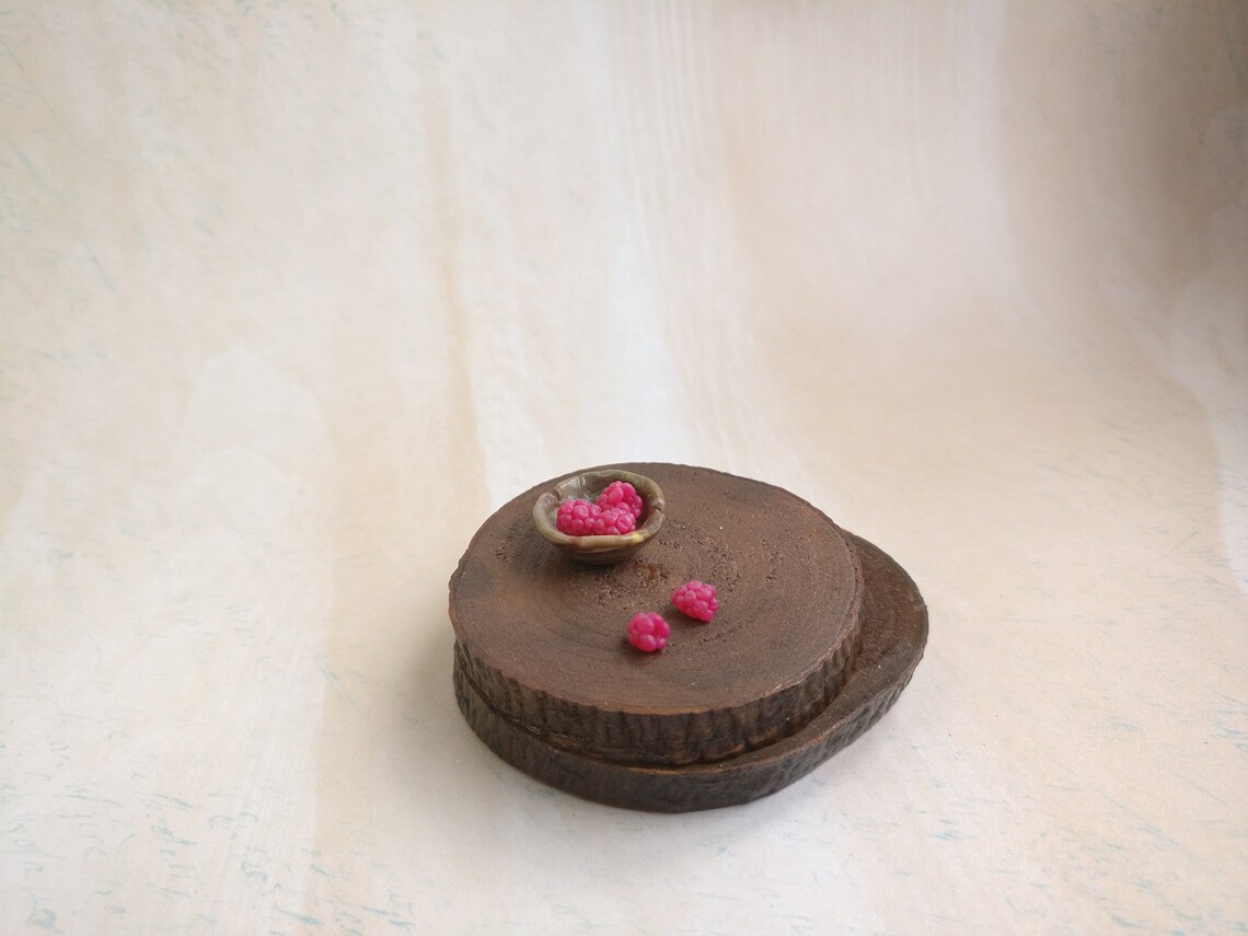5 Raspberries with bowl dollhouse food miniature food set Etsy