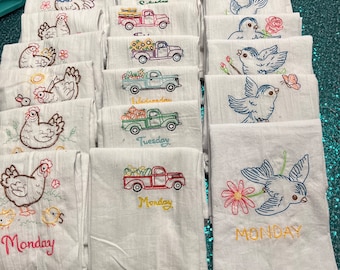 Serviettes de bain tous les jours de la semaine