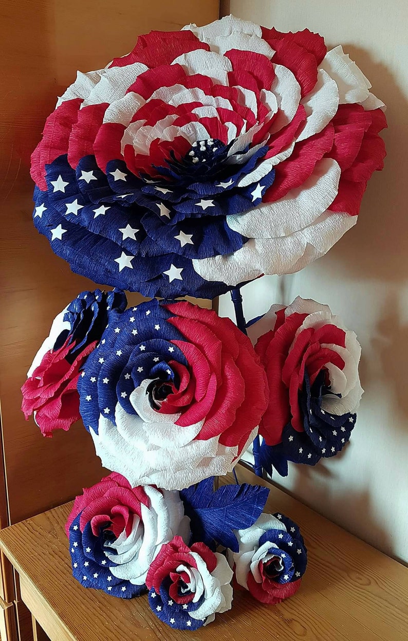 Independence day flower 4th july rose National flag US and | Etsy