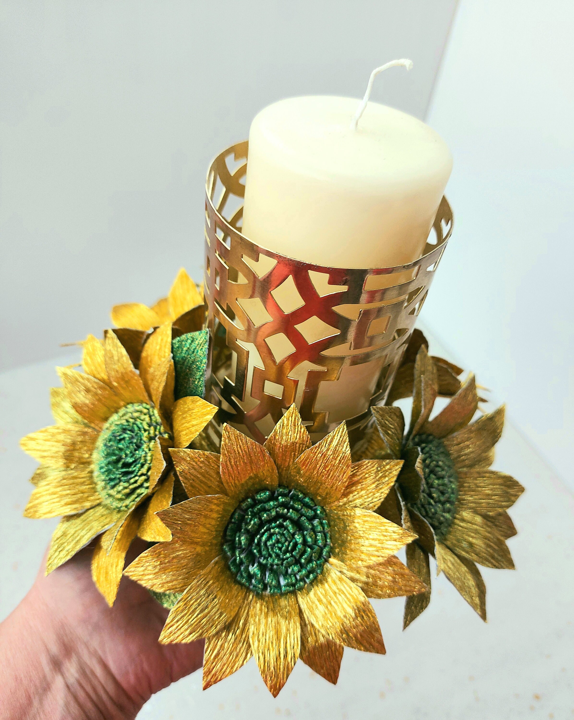 Sunflower Candle centerpiece unique sunflower home and Etsy