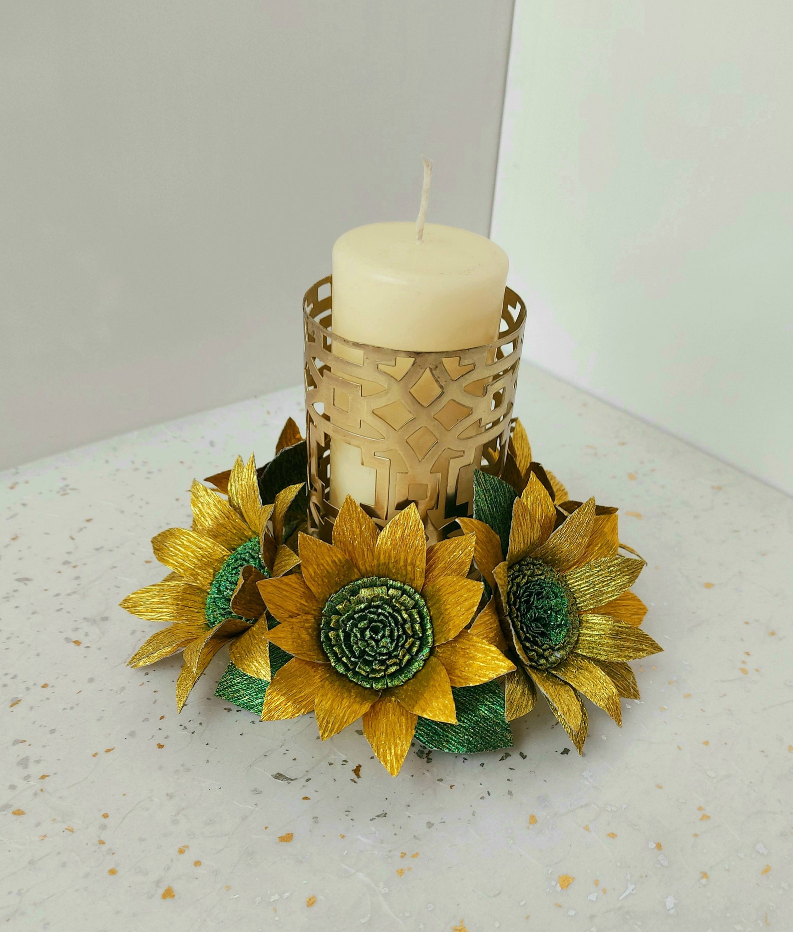 Sunflower Candle centerpiece unique sunflower home and Etsy