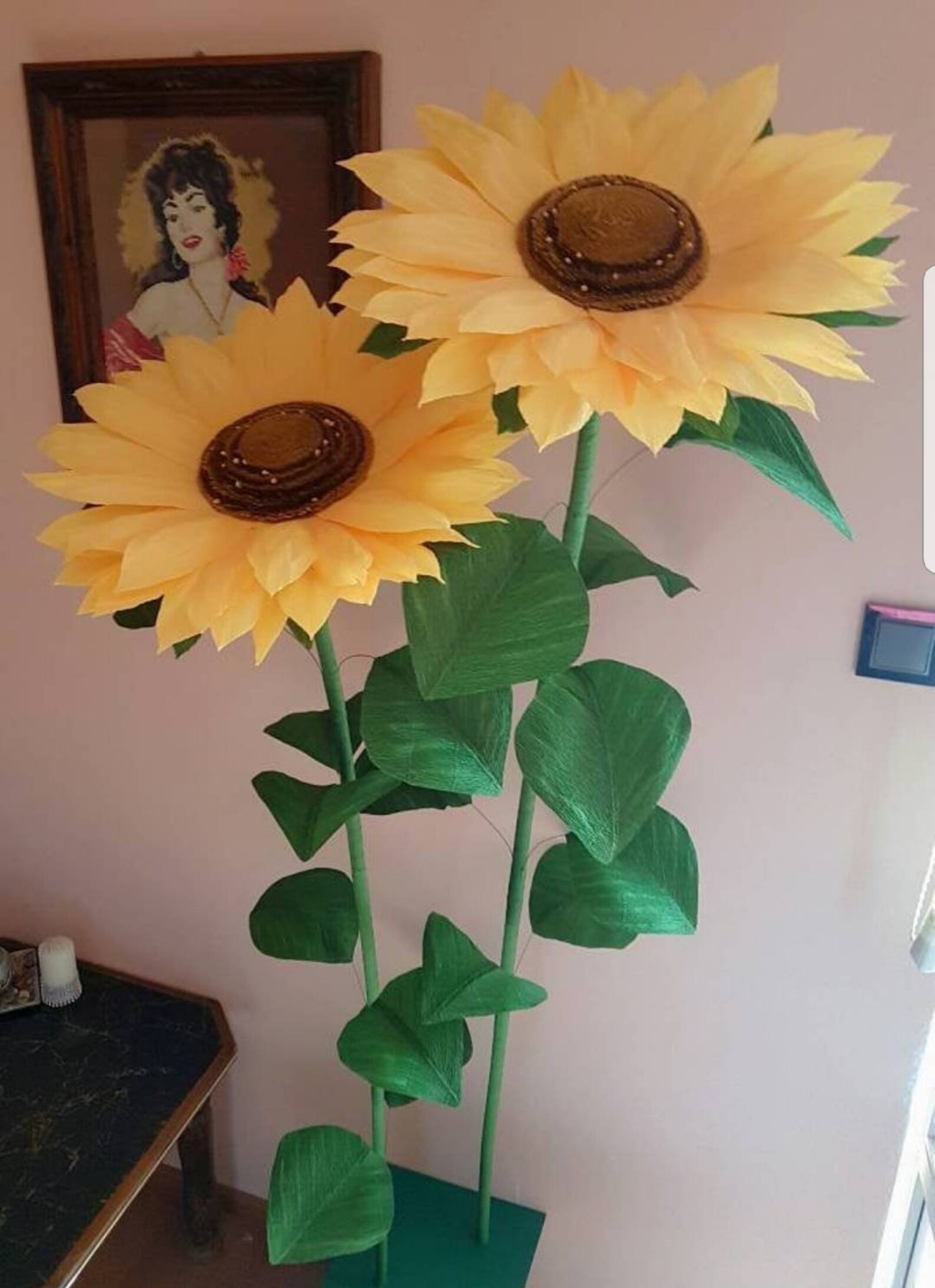 3 Free standing sunflowers 18 metal stand 3 D paper Etsy