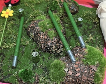 Handmade Realistic Enchanted Forest Base | Heavy Duty Metal Display Stand for Large Mushrooms & Flowers