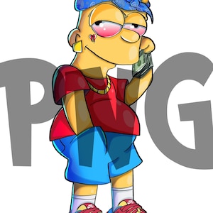 Bart Simpson In SB&#39;s PNG Design Clipart -commercial use, instant download, Cricut, sublimation, t shirt, mug, bag,