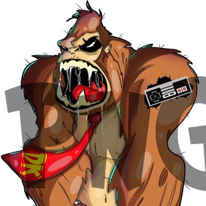 Donkey Kong PNG - Retro Game PNG - Retro T-Shirt PNG - Layered Donkey Kong Png - Layered Shirt Png