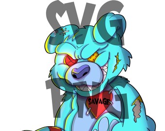 TEDDY BEAR SVG - TeddySavagePngSvg Files - Commercial Use Svg - Teddy Bear Gift - DigitalDownload Svg Files - Sublimation SvgPng