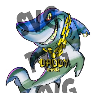 HAI SVG DATEI - Papa Hai Svg - Hai Png Datei - Digital Cartoon Svg - Digitale Hai Kunst - Hochauflösende Png - Hochwertige Svg