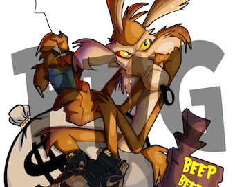 Wile Trappin PNG FILE - Digital Coyote File - Wiley Coyote Png - Cartoon png Files - Wile e Coyote png - Commercial Use png