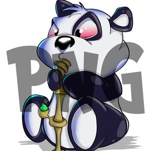 Panda fumeta PNG