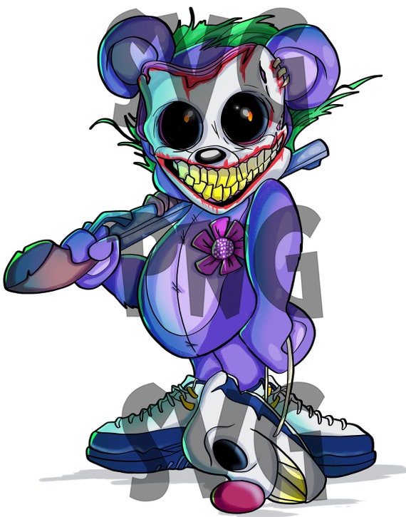 TEDDY Joker PNG - Joker Svg - Joker Teddy Bear Svg File - Digital Teddy Bear - Laser Vector Files - Commercial Use Svg