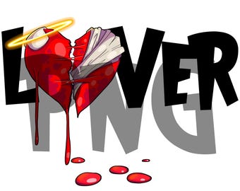 Lover Blk Font PNG - Heartless Png - PNG Digital File - T Shirt png - Sublimation Png - Clip Art Files - High Quality PNG - Instant Download