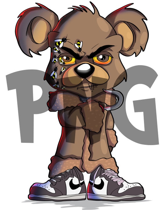 CandyMan Teddy- Halloween Png Files - Scary Halloween PNG - Gift For Halloween - Happy Halloween PNG - Cartoon SPNG Files-Digital Download
