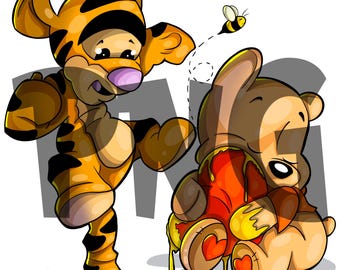 Best Friends PNG FILES - Pooh Bear PNG - Tigger Png - Money Svg Files - Cartoon Svg Files - Digital Download Png - Digital Art Work