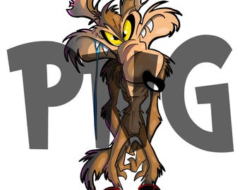 Wile Sneaker King PNG FILE - Digital Coyote File - Wiley Coyote Png - Cartoon png Files - Wile e Coyote png - Commercial Use png
