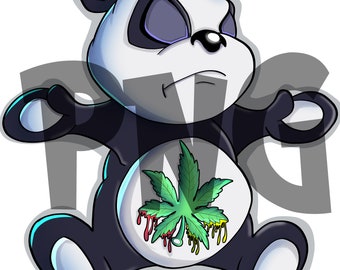sleepy stoner Panda PNG file