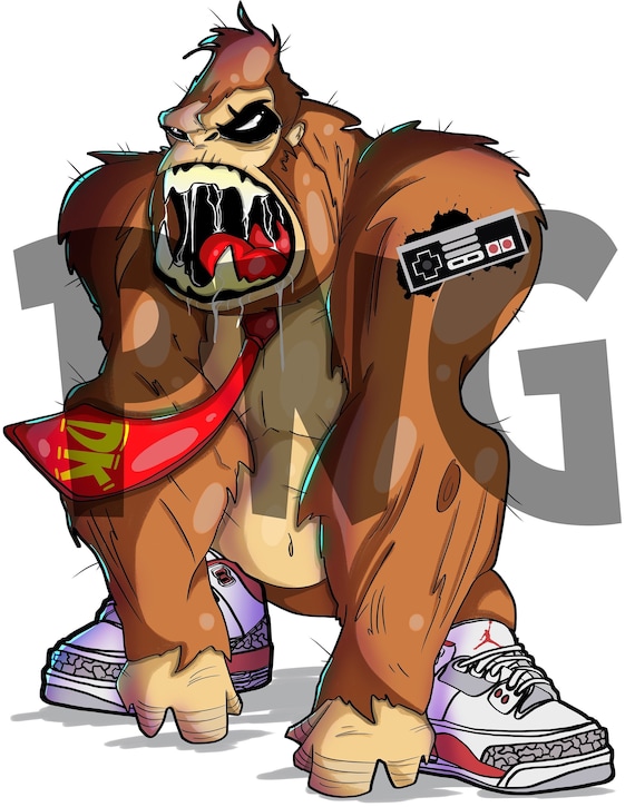 Donkey Kong PNG - Retro Game PNG - Retro T-Shirt PNG - Layered Donkey Kong Png - Layered Shirt Png