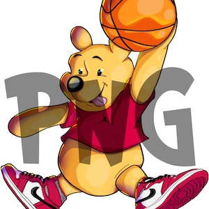 High Res Jump man Pooh Bear PNG digital download for commercial use