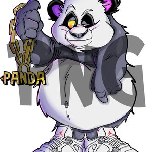 INSTANT Download. Panda in Jordan Oreo 4s PNG file, Personal and commercial use.