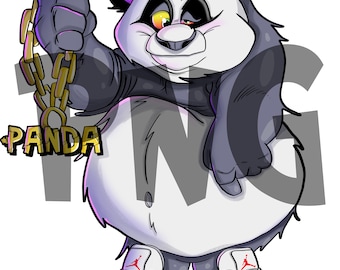 INSTANT Download. Panda in Jordan Oreo 4s PNG file, Personal and commercial use.