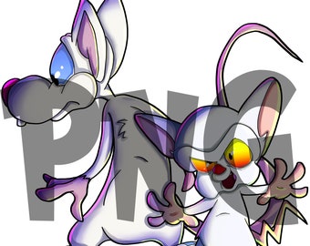 Pinky And The Brain – Collection of digital files, Pinky, Cerebro, Brain, Kids, Layered, Silhouette, PNG, Digital Download