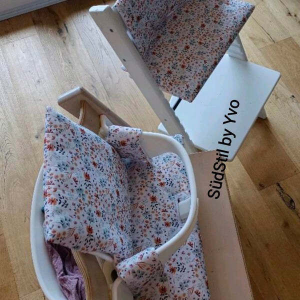 Tripp Trapp Sitzkissen wasserfest passend für Stokke Hochstuhl abwischbar Baby Junior Set Blumen