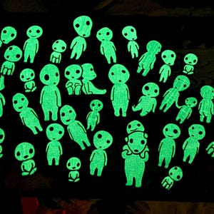 Tree Spirits Iron On Patches – Kodama Mystery Set of 3 (Glow in Dark Option) image 16