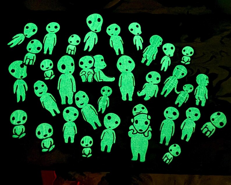 Tree Spirits Iron On Patches – Kodama Mystery Set of 3 (Glow in Dark Option) image 16