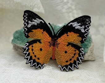 Leopard Waceling Butterfly Embroidery - Customizable Clip or Decor