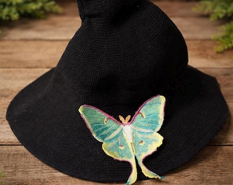 Luna Moth Embroidered Accessory - Customizable Clip Options