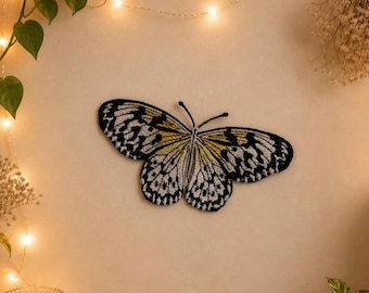 Paper Kite Butterfly Embroidery - Customizable Clip or Decor