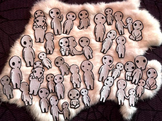 Tree Spirits Iron On Patches – Kodama Mystery Set of 3 (Glow in Dark Option)