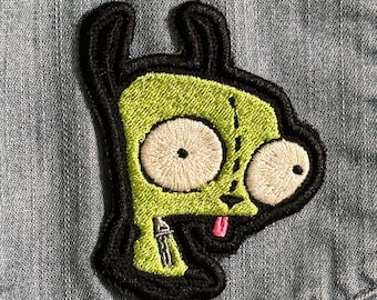 Gir Iron on Patch - Embroidered Invader Zim Inspired 90s Collectible