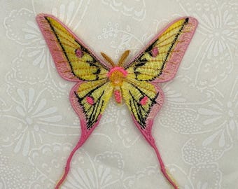 Hybrid Luna Moth Embroidery - Customizable Clip Options - Fairy Decor