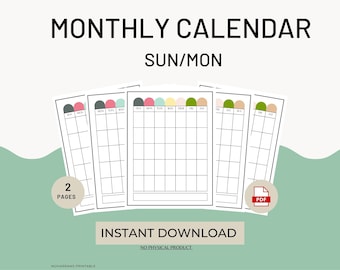 30 day Planner| Month by Month|Undated|a month tracker| rainbow design| Kids| Teen|Unplanned| Template Design|US Letter size|Simplistic