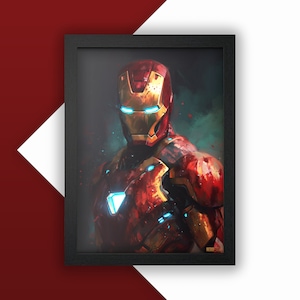 Iron Man Poster | Digital Painting, Movie Poster, Midcentury Movie, Wall art, download print