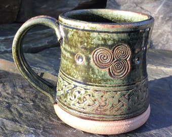 Irish Celtic pottery mug coffee tea