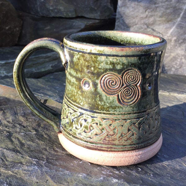 Irish Celtic pottery mug coffee tea