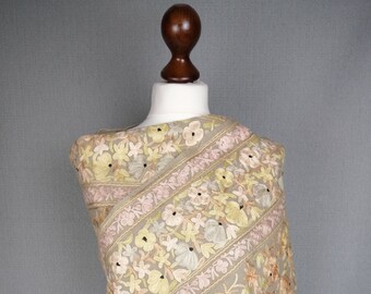 CASHMERE IVORY SCARF Shawl Wrap Handmade Natural Cashmere UK Free Shipping